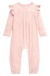 Nordstrom Babies'  Pointelle Ruffle Romper In Pink Lotus