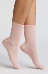 Nordstrom Pointelle Scalloped Edge Crew Socks In Pink