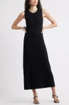 Nordstrom Pointelle Stitch Sleeveless Knit Tank Dress In Black