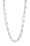 Nordstrom Polished Cable Link Chain Necklace In Rhodium