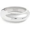 Nordstrom Polished Convex Bangle In Rhodium
