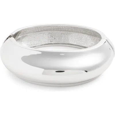 Nordstrom Polished Convex Bangle In Rhodium