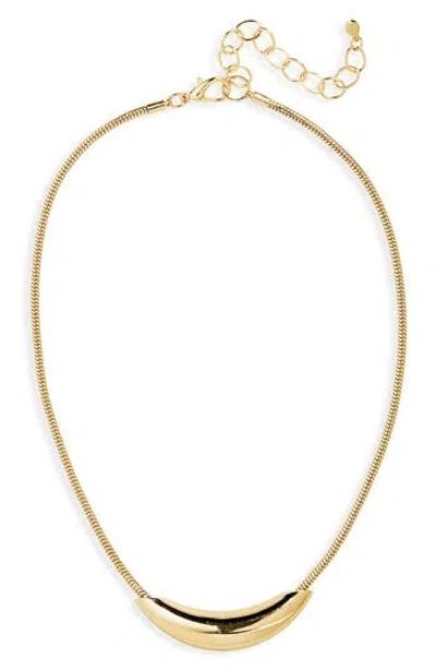 Nordstrom Polished Crescent Bar Pendant Necklace In Gold