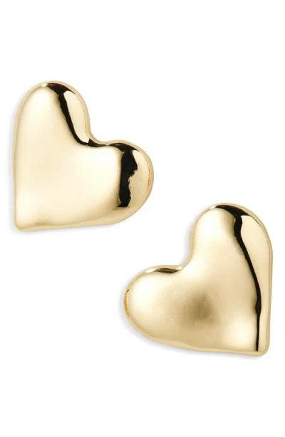 Nordstrom Polished Heart Post Earrings In Gold