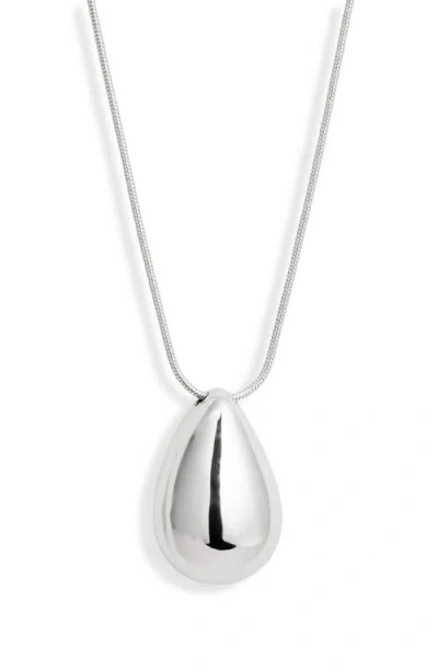 Nordstrom Polished Teardrop Pendant Necklace In Silver