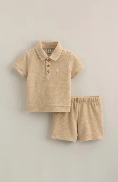 Nordstrom Babies'  Polo & Shorts Set In Brown