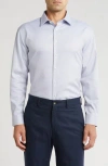 Nordstrom Premium Non-iron Trim Fit Dress Shirt In White- Burgundy Triangle Pat