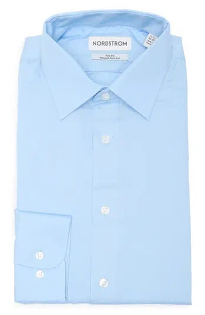 Nordstrom Premium Non-iron Trim Fit Dress Shirt In Blue Powder