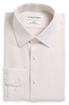 Nordstrom Premium Non-iron Trim Fit Dress Shirt In Tan Dash Stripe