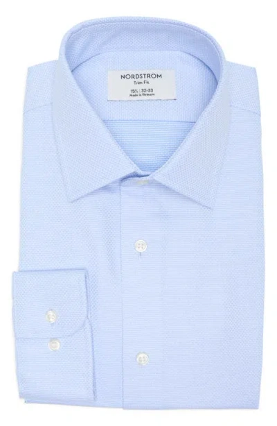 Nordstrom Premium Non-iron Trim Fit Dress Shirt In Blue