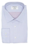 Nordstrom Premium Non-iron Trim Fit Dress Shirt In White- Burgundy Triangle Pat