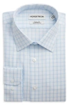 Nordstrom Premium Non-iron Trim Fit Windowpane Check Dress Shirt In Blue Window