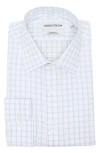 Nordstrom Premium Non-iron Trim Fit Windowpane Check Dress Shirt In Green Window
