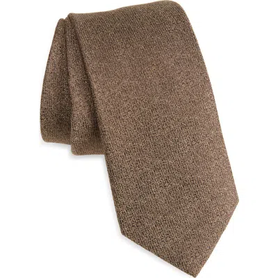 Nordstrom Prescot Solid Textured Silk Tie In Brown