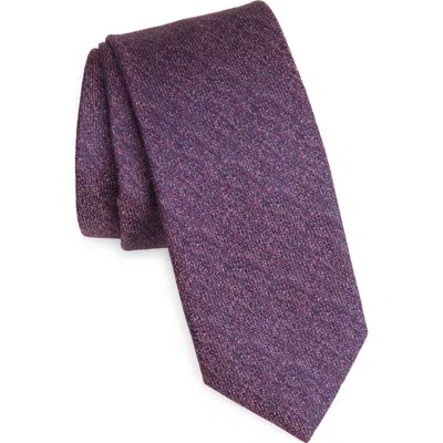 Nordstrom Prescot Solid Textured Silk Tie In Purple