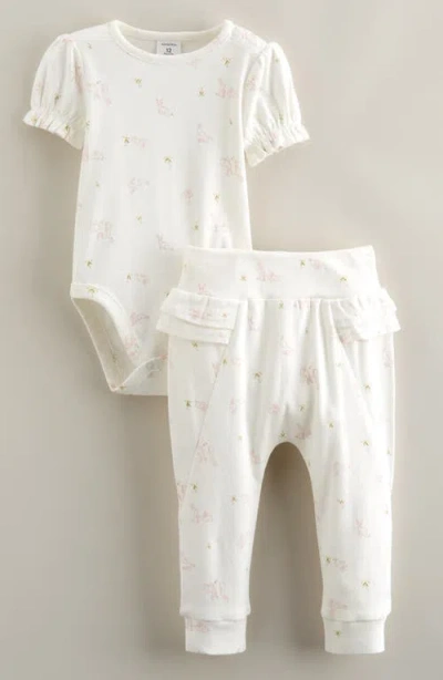 Nordstrom Babies'  Print Cotton Bodysuit & Ruffled Joggers Set
