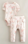 Nordstrom Print Cotton Bodysuit & Ruffled Joggers Set