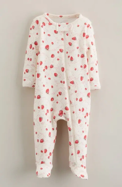 Nordstrom Babies'  Print Cotton Footie In White