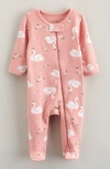 Nordstrom Babies'  Print Cotton Footie In Pink