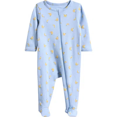 Nordstrom Babies'  Print Cotton Footie Romper In Blue