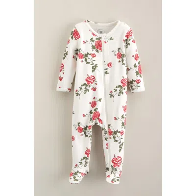 Nordstrom Babies'  Print Cotton Footie Romper In White