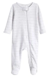 Nordstrom Babies'  Print Cotton Footie In White- Grey I Love You