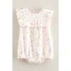 Nordstrom Babies'  Print Cotton Jersey Ruffle Romper In Pink