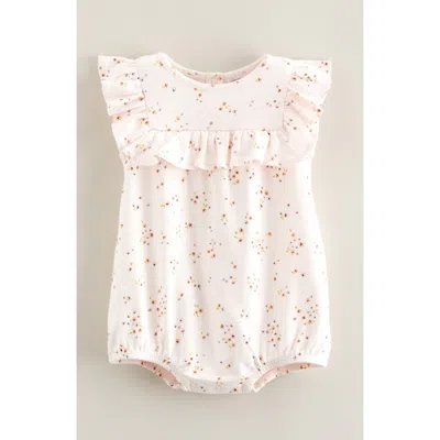 Nordstrom Babies'  Print Cotton Jersey Ruffle Romper In Pink
