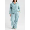 Nordstrom Print Cotton Pajamas In Green Storm Even Stripe