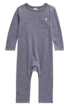 Nordstrom Print Cotton Pocket Romper In Gray