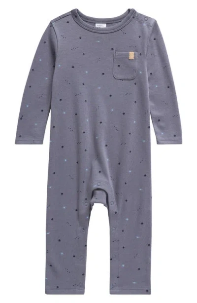 Nordstrom Babies'  Print Cotton Pocket Romper In Grey Folkstone Dino Tracks