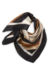Nordstrom Print Silk Bandana Square Scarf In Black- Brown Horizontal