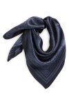 Nordstrom Print Silk Bandana Square Scarf In Navy- Grey Freya Flora