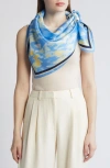 Nordstrom Print Silk Square Scarf In Blue Lotus Blur