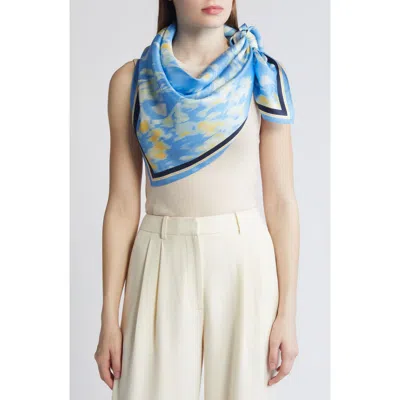 Nordstrom Print Silk Square Scarf In Blue Lotus Blur