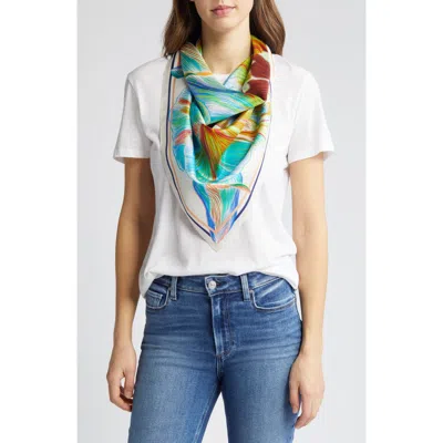 Nordstrom Print Silk Square Scarf In Ivory Digital Fleur