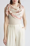 Nordstrom Print Silk Square Scarf In Ivory Lotus Blur