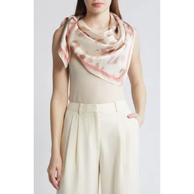 Nordstrom Print Silk Square Scarf In Ivory Lotus Blur