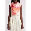 Nordstrom Print Silk Square Scarf In Pink Ombre Waved