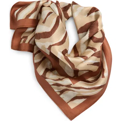 Nordstrom Print Silk Square Scarf In Rust Zebra