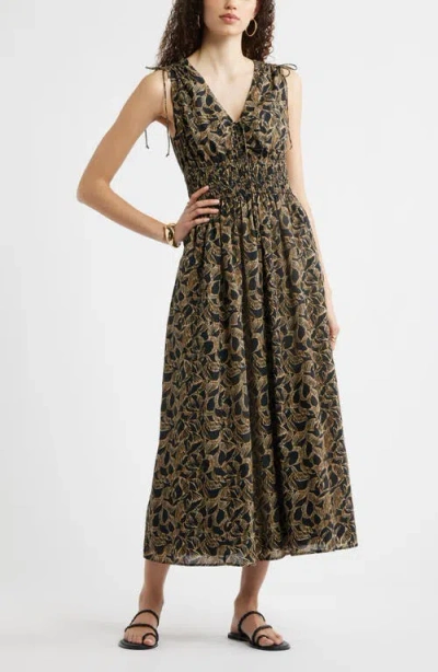 Nordstrom Print Smocked Waist Sleeveless Maxi Dress In Multi