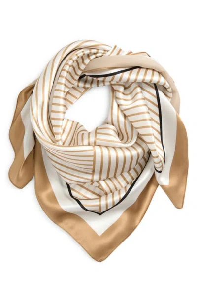 Nordstrom Print Square Silk Scarf In Khaki- White Oak Optical