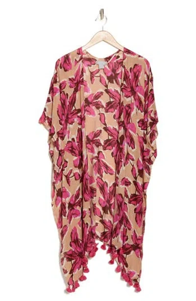 Nordstrom Print Tassel Duster In Beige Tuscany Solyblooms