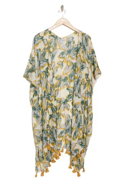 Nordstrom Print Tassel Duster In Ivory Pristine Solyblooms