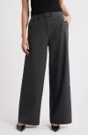 Nordstrom Print Wide Leg Pants In Grey Glen Plaid