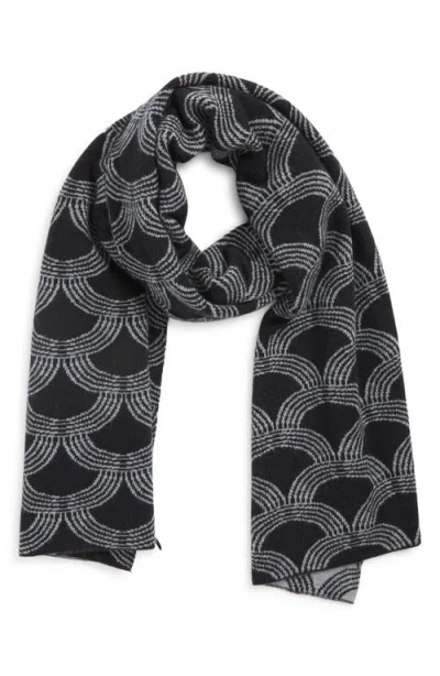 Nordstrom Print Wool & Cashmere Scarf In Gray