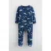 Nordstrom Babies'  Print Zip Cotton Footie In Blue