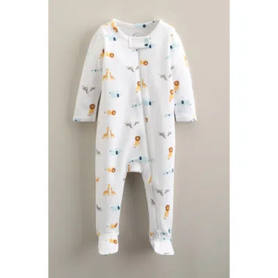 Nordstrom Babies'  Print Zip Cotton Footie In White