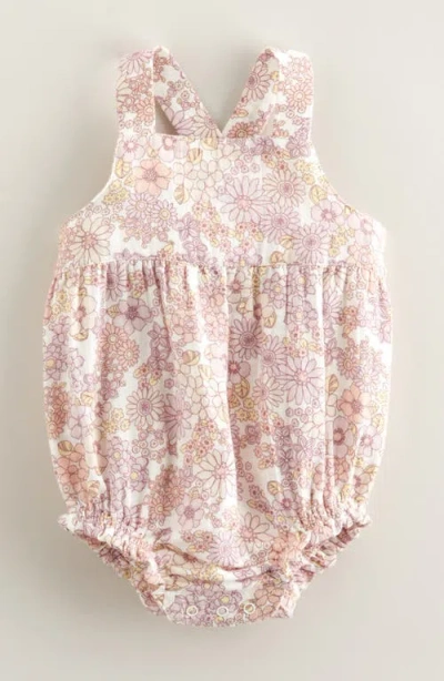 Nordstrom Babies'  Printed Cotton Bubble Romper In Pink