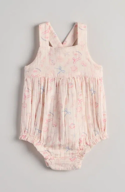 Nordstrom Babies'  Printed Cotton Bubble Romper In Pink